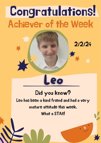 Image of Achiever of the Week! 